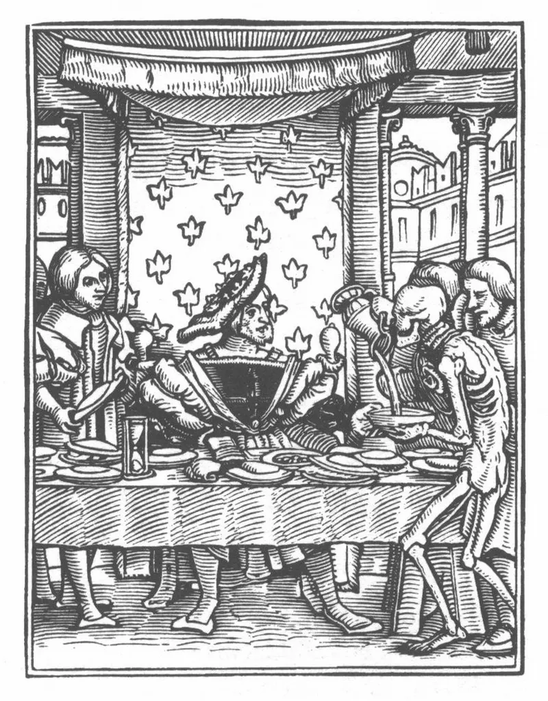 ホルバイン『死の舞踏』より「王」(1523〜1525年頃)