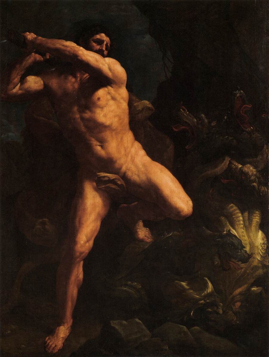 グイド・レーニ『ヘラクレスとレルネのヒュドラ』(ルーヴル美術館、1617年-1620年頃)