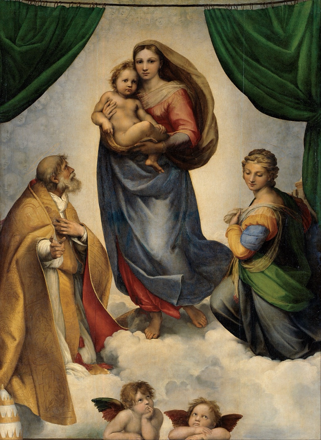ラファエロ『システィーナの聖母』(1512年頃、ドレスデン絵画館蔵)