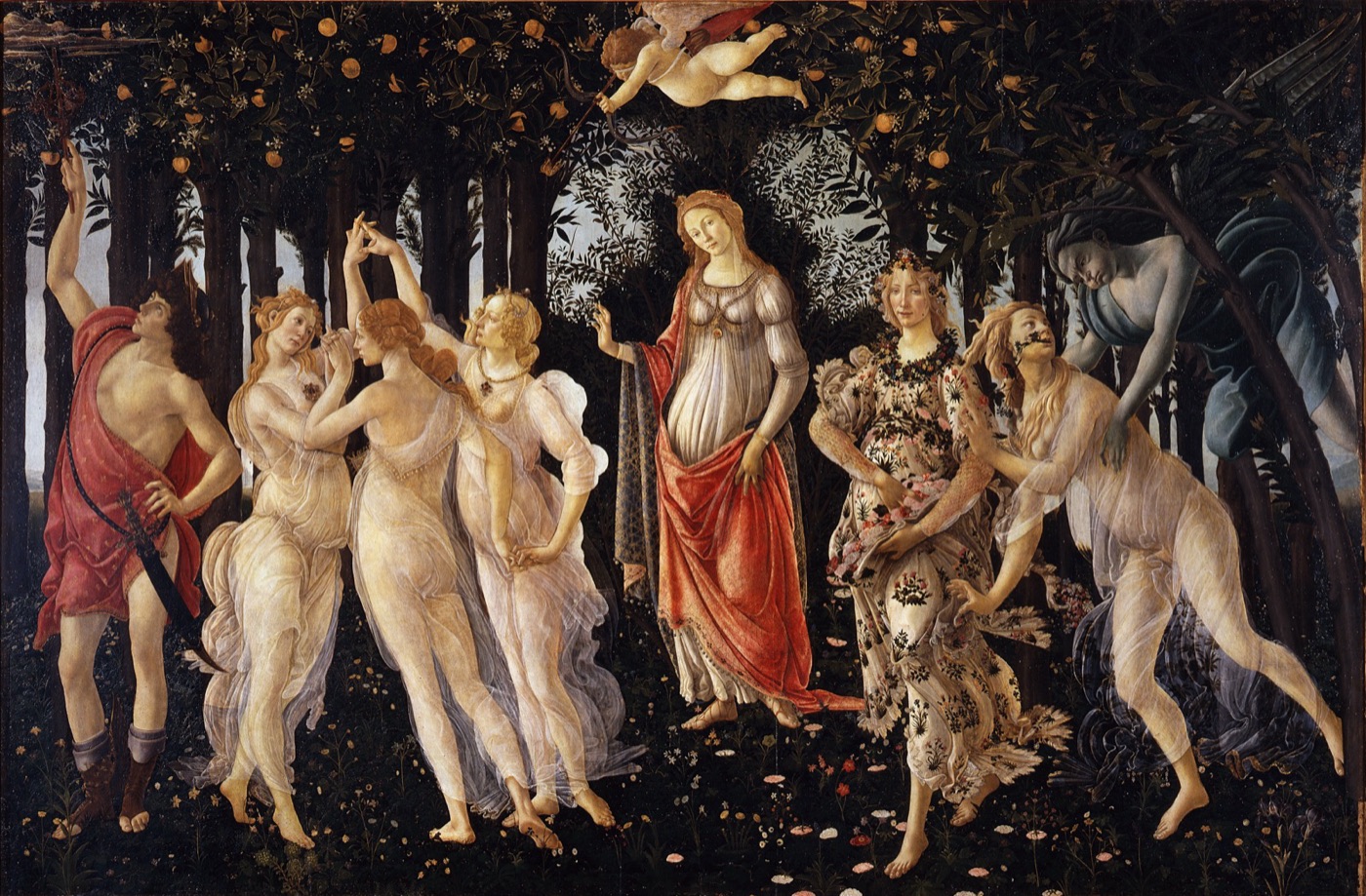 ボッティチェリ『プリマヴェーラ』(ウフィツィ美術館、1480年頃)